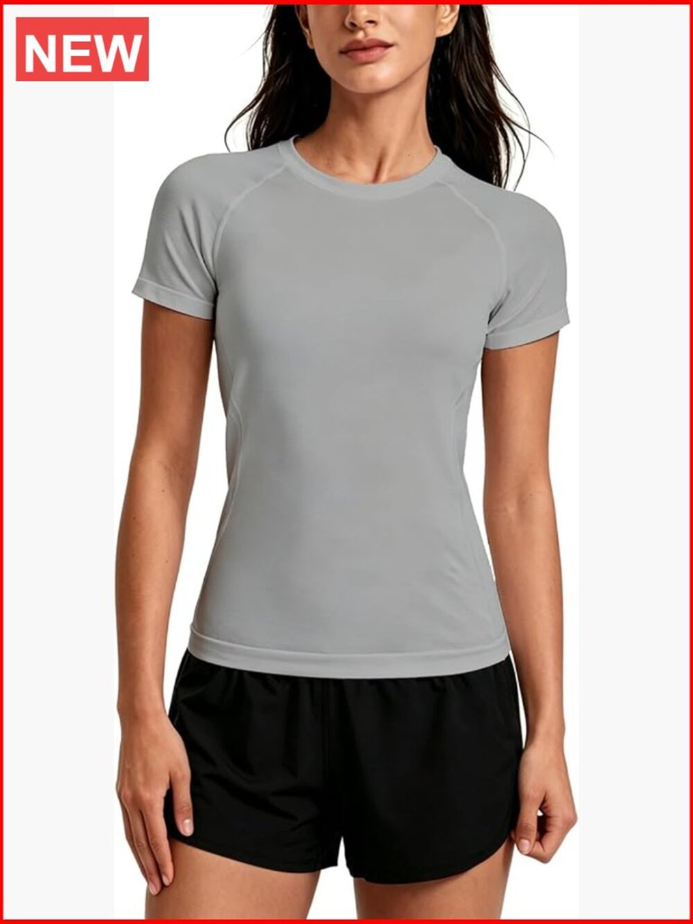 Seamless Athletic Short Sleeve Tee Chafe-Free Quick Dry 4-Way Stretch